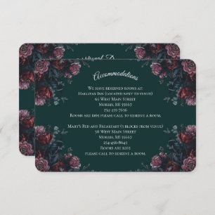 Dark Forest Green Elegant Wedding Maroon Mauve Enclosure Card