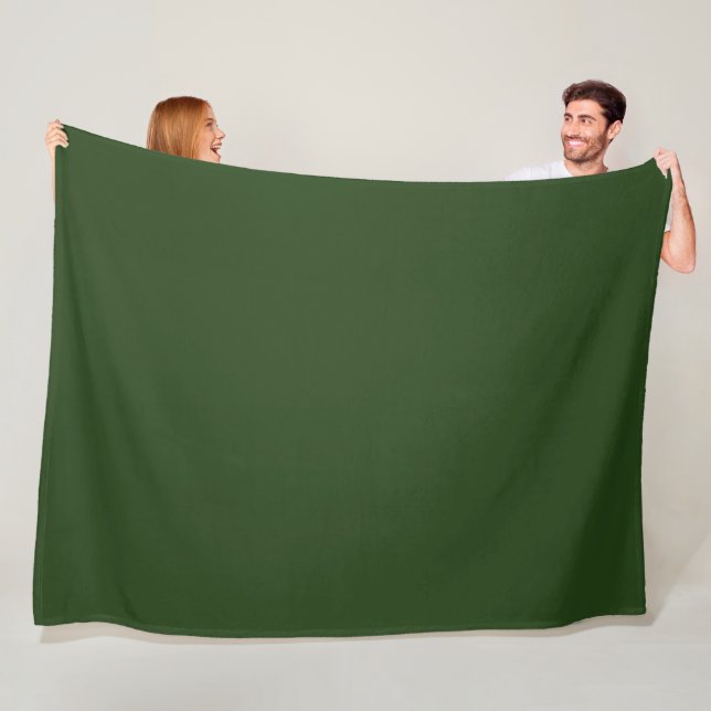 Dark Forest Green Fleece Blanket (In Situ)