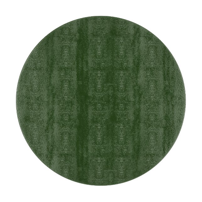 Dark Forest Green Round Glass Cutting Board (Front)