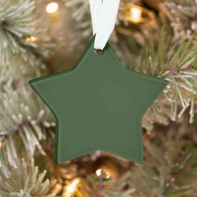 Dark Forest Green Star Acrylic Ornament (Tree)