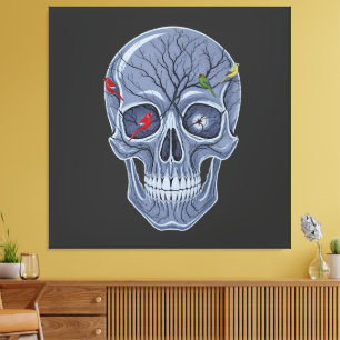 DARK FOREST SKULL CANVAS PRINT
