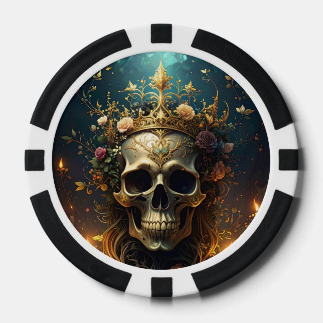 Dark Forest Skull Poker Chip (Front)