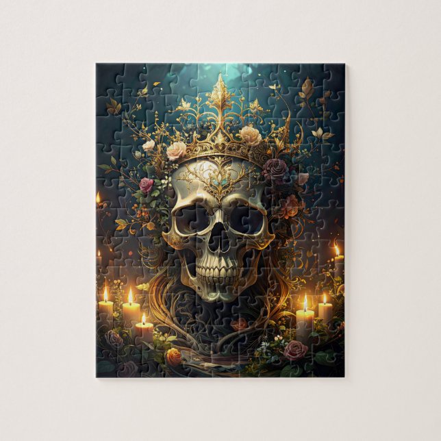 Dark Forest Skull Puzzle (Vertical)