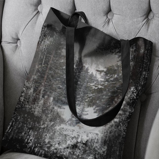 Dark Forest | Snowy Forest  Tote Bag (Creator Uploaded)