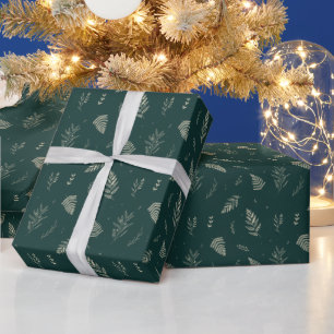 Dark Forest   Winter Laurel Pattern Wrapping Paper