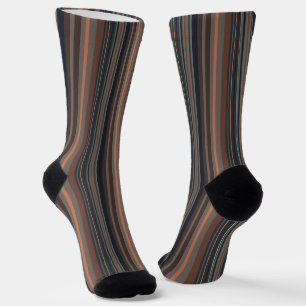 Dark Forest Woodlands Stripes Design Socks