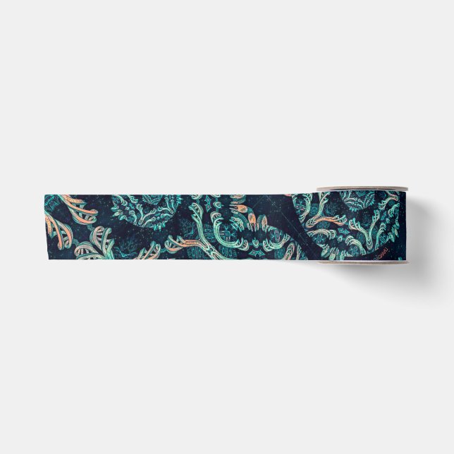 Dark fractal elegance satin ribbon (Front)
