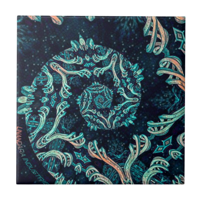 Dark fractal elegance tile (Front)