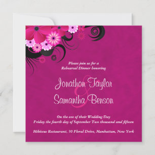 Dark Fuchsia 5.25" Wedding Rehearsal Dinner Invite