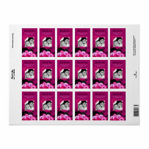 Dark Fuchsia Photo Save The Date Favour Labels