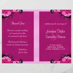 Dark Fuchsia Programme de mariage floral Modèles