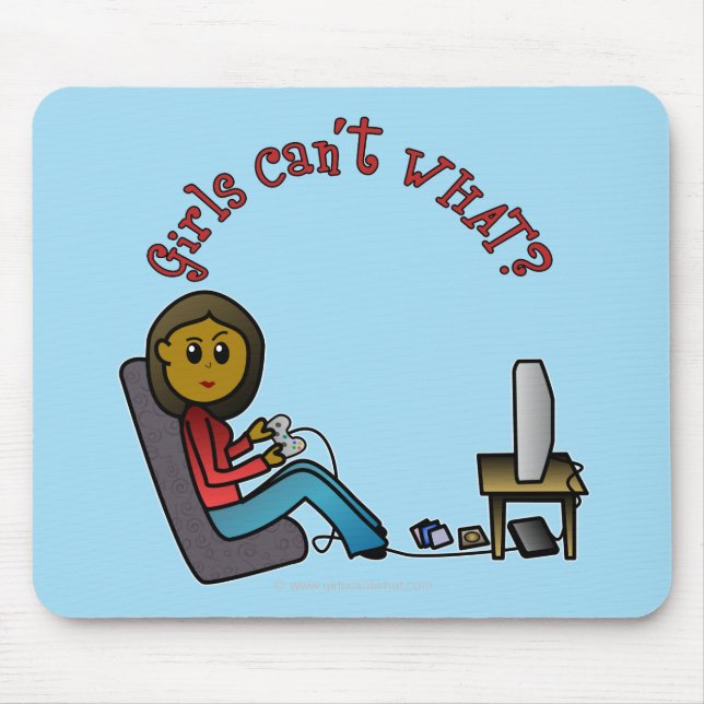 Dark Gamer Girl Mouse Pad (Front)