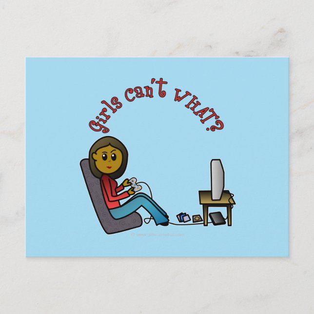 Dark Gamer Girl Postcard (Front)