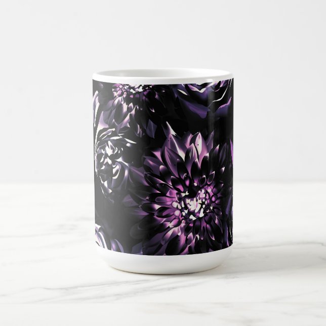 Dark Garden Bewitching Purple Glam Flowers Coffee Mug (Center)