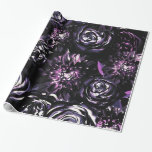 Dark Garden Bewitching Purple Glam Flowers Wedding Wrapping Paper<br><div class="desc">wrapping paper</div>