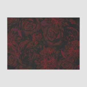 Dark Garden Red Romantic Flowers Gothic Wedding Tissue Paper