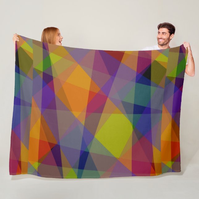 Dark Geometric - Fleece Blanket (In Situ)