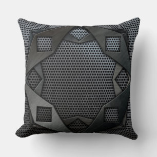 Dark Geometric Metal Pillow
