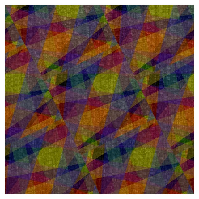 Dark Geometric - Natural Linen Fabric (Swatch)