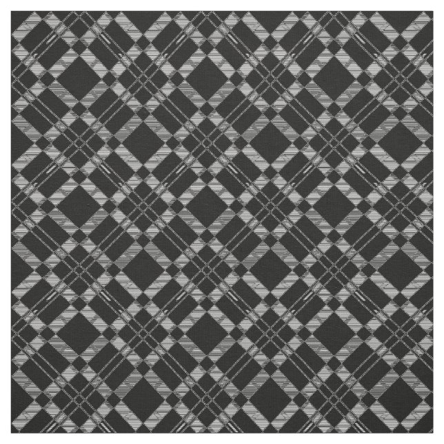 Dark Geometric Pattern Black White Abstract Pretty Fabric (Swatch)