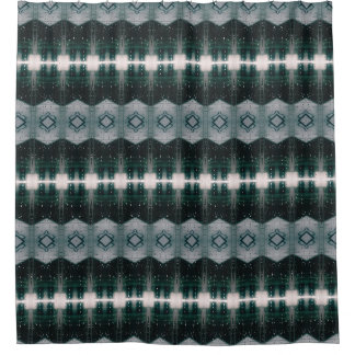 Dark Geometric Shower Curtain