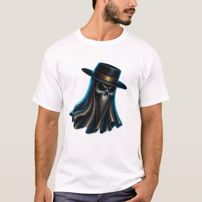 Dark Ghost Cowboy Hat T-Shirt  (Front)