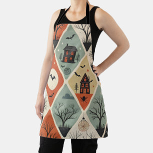 Dark ghost pattern apron