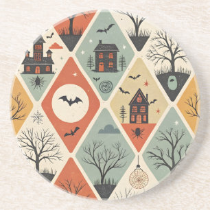 Dark ghost pattern coaster