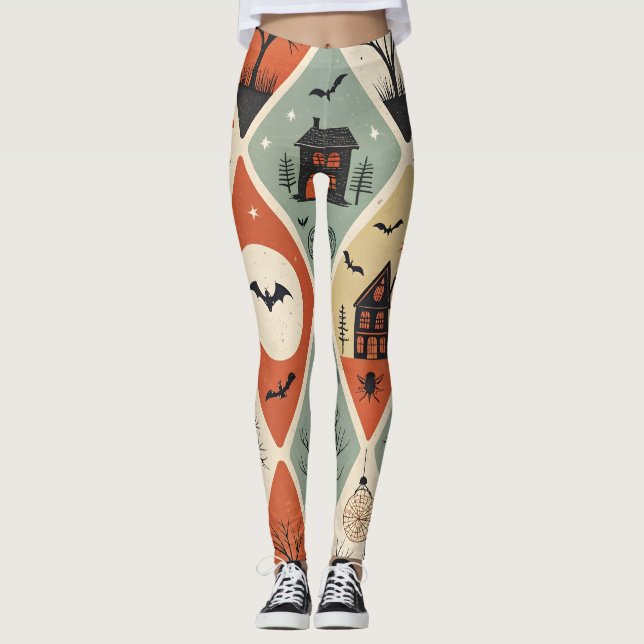 Dark ghost pattern leggings (Front)