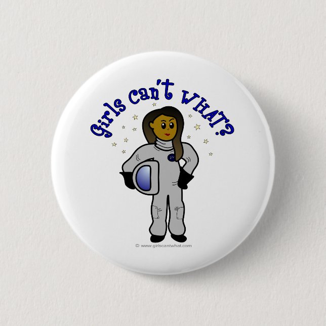 Dark Girl Astronaut 2 Inch Round Button (Front)