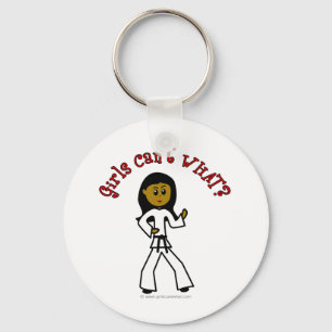 Dark Girl Martial Artist Keychain