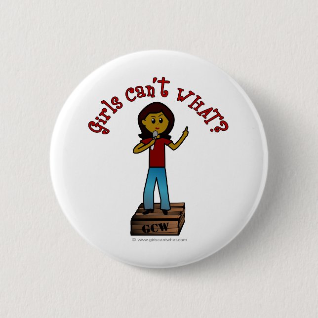 Dark Girl on Soapbox 2 Inch Round Button (Front)