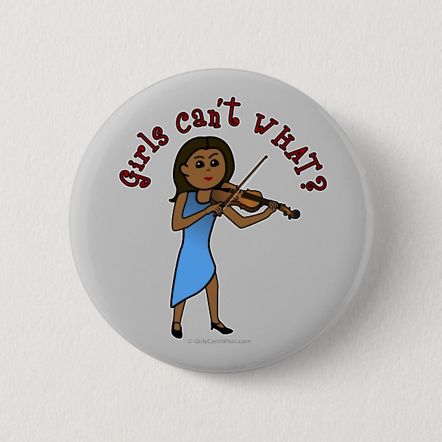Dark Girl Playing Violin 2 Inch Round Button (Front)