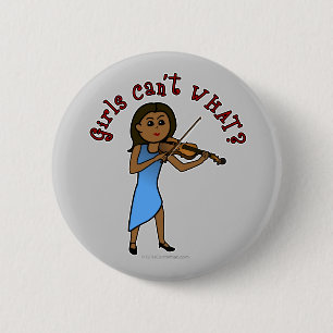 Dark Girl Playing Violin 2 Inch Round Button