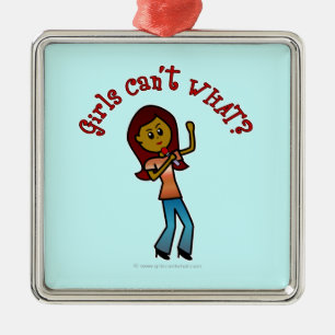 Dark Girl Singer Metal Ornament