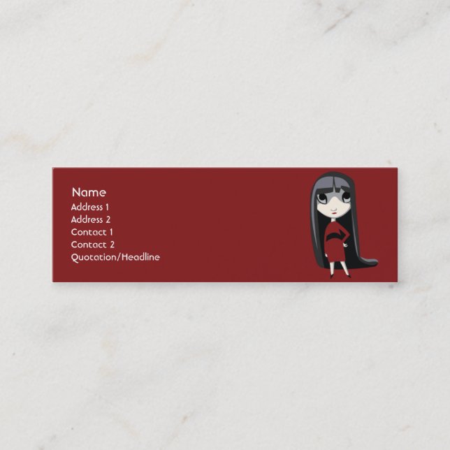 Dark Girl - Skinny Mini Business Card (Front)