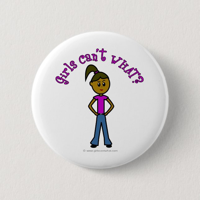 Dark Girls Can't WHAT? Logo 2 Inch Round Button (Front)
