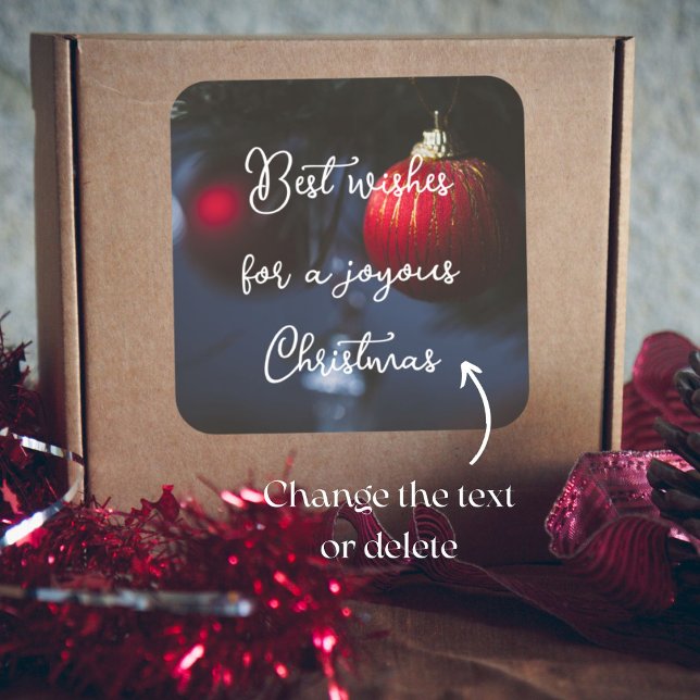 Dark glamour Christmas ornaments  Square Sticker (Creator Uploaded)