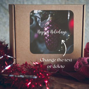 Dark glamour Christmas ornaments  Square Sticker