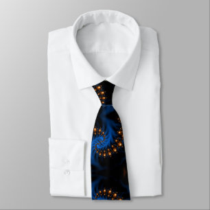 dark glowing fractal lights pattern tie