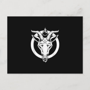 Dark Goat Baphomet, Satanic Lucifer Beelzebub Gift Postcard