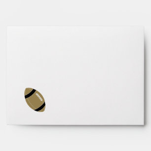 Dark Gold, Black, & White Football Theme Envelope