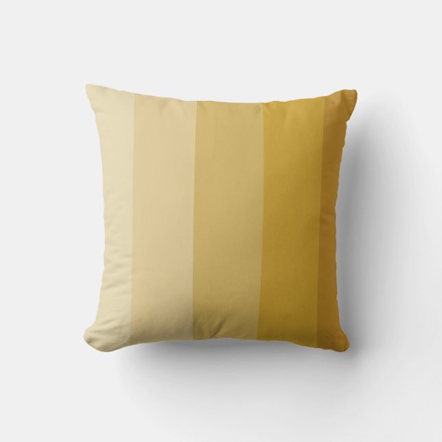 Dark Gold Ombre Stripe Throw Pillow (Front)