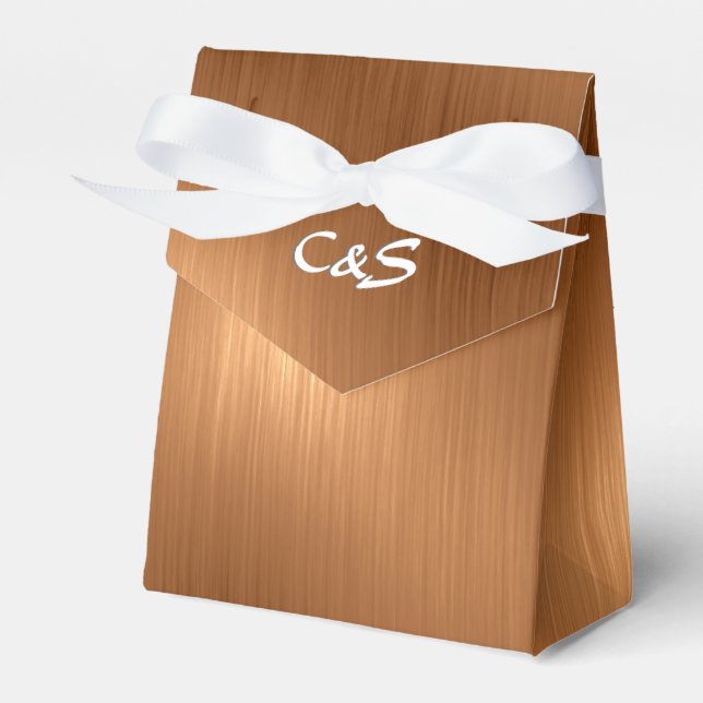 Dark Gold Personalized Favour Boxes (Front Side)