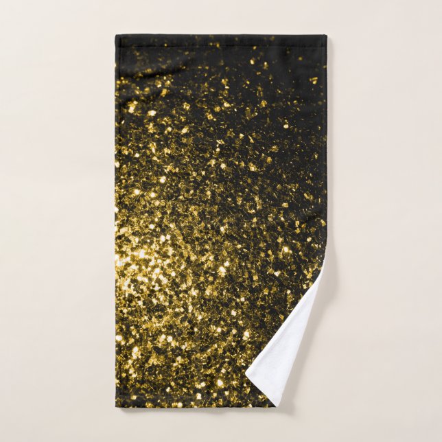 Dark Gold sparkles glitter Hand Towel (Hand Towel)