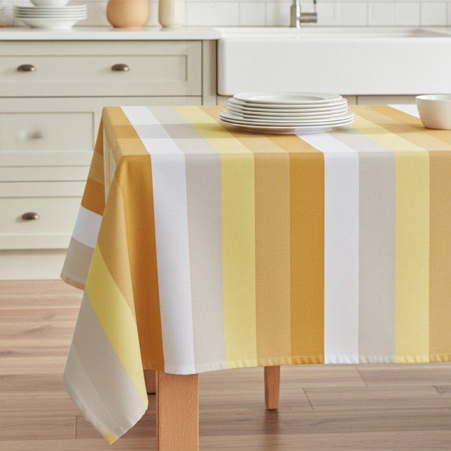 Dark Gold to Light Silver Striped Pattern Tablecloth (Creator Uploaded)