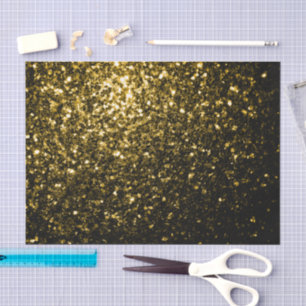 Dark gold yellow faux glitter sparkles tissue paper