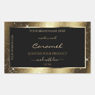 Dark Golden Sparkle Glitter Frame Product Label