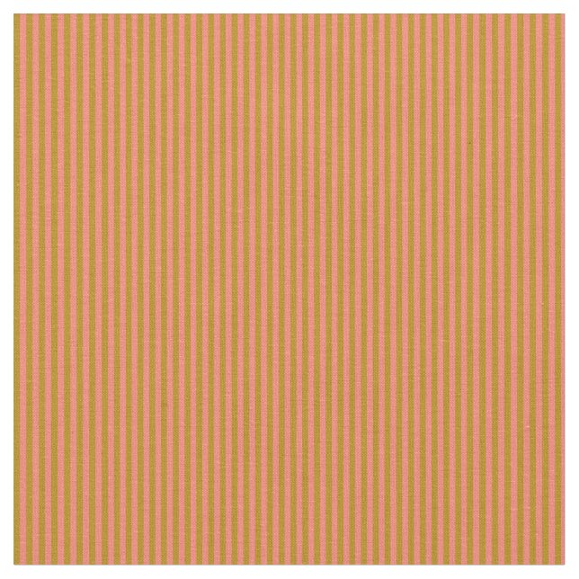 Dark Goldenrod and Salmon Striped Pattern Fabric (Close Up)