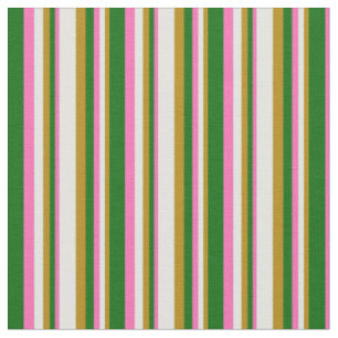 Dark Goldenrod, Light Cyan, Hot Pink & Dark Green Fabric